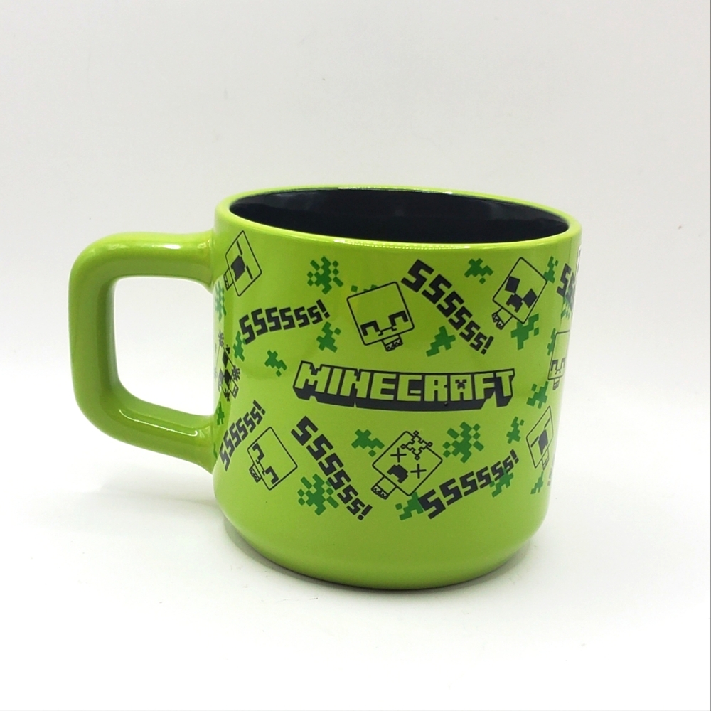 Minecraft 2024 Ceramic Creeper Video Game Mug Green Black 14 Oz Cup ZAK!